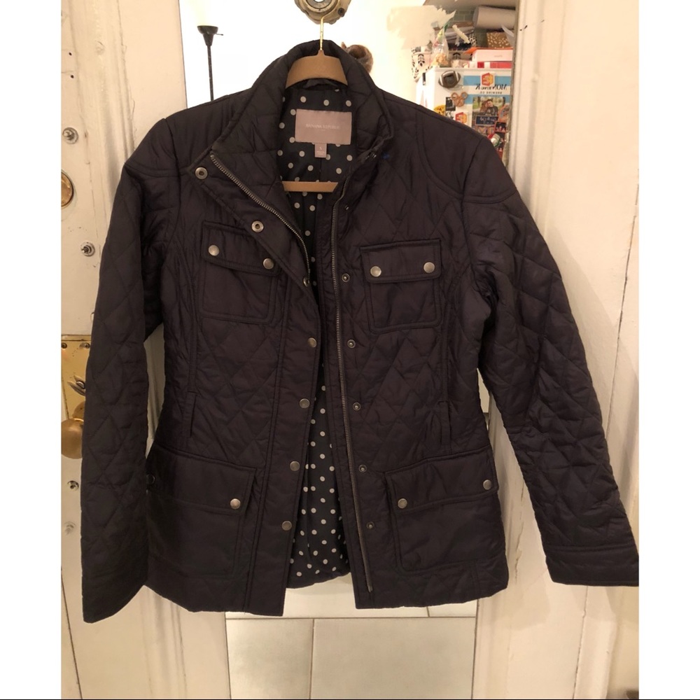 EUC! Banana Republic Quilted Jacket Black Small